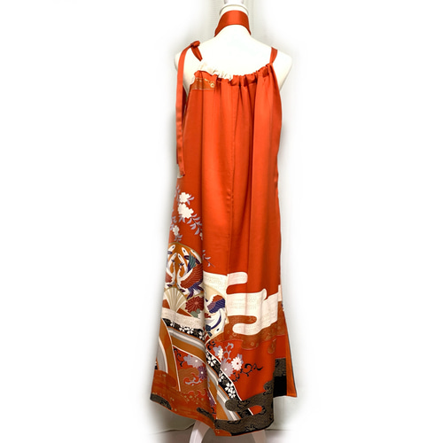 正絹】着物リメイク 豪華振袖ドレス&ショールのセット／キャミ