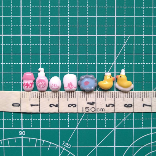 ネイルアート 3Dパーツ * アヒルさんの桜温泉 ネイルチップ（つけ爪