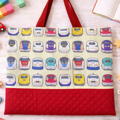 2025 新色】新幹線柄レッスンバッグ こまちカラー 絵本バッグ 新幹線