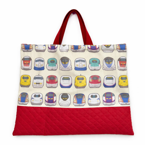 2025 新色】新幹線柄レッスンバッグ こまちカラー 絵本バッグ 新幹線