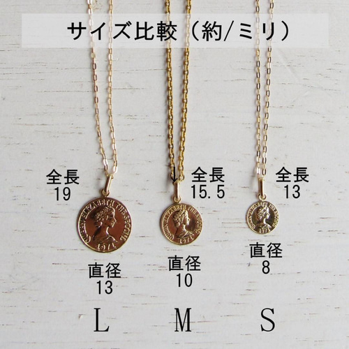 K18 コイン ネックレス 18K トップ 刻印 コイントップ S