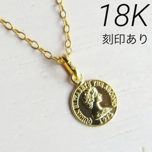 ゴールドコインデザインネックレス K18 750 刻印有 トップ　チェーン ゴールドコインデザインネックレス K18 750 刻印有 トップ
