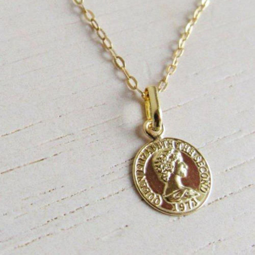 セール 新品 K18 コイン ネックレス トップ コイントップ L 18K 刻印 コイン 13mm K18 ネックレストップ L 18K エリザベス 刻印 18金