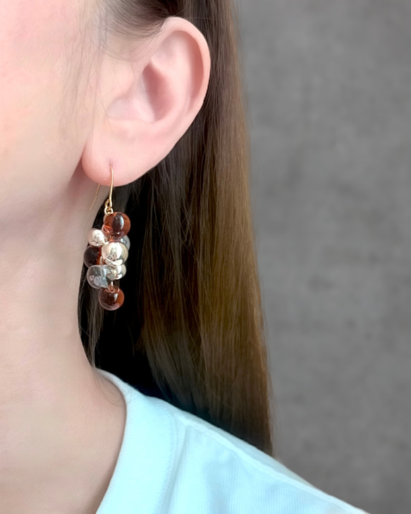 3colorˎˊ˗もこもこ！grappe ピアス/イヤリング⑅*॰ॱ 7枚目の画像