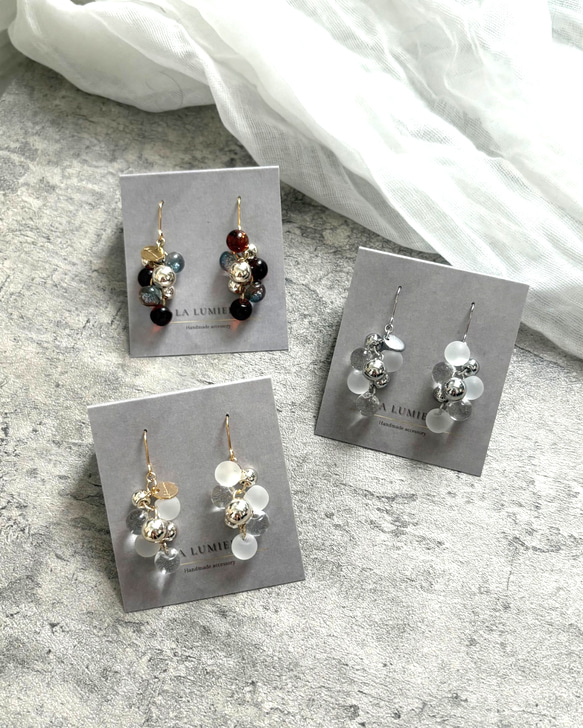 3colorˎˊ˗もこもこ！grappe ピアス/イヤリング⑅*॰ॱ 2枚目の画像