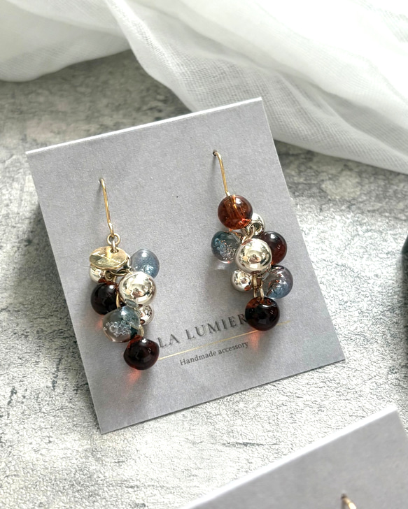 3colorˎˊ˗もこもこ！grappe ピアス/イヤリング⑅*॰ॱ 5枚目の画像