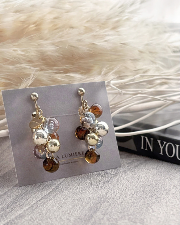 3colorˎˊ˗もこもこ！grappe ピアス/イヤリング⑅*॰ॱ 9枚目の画像