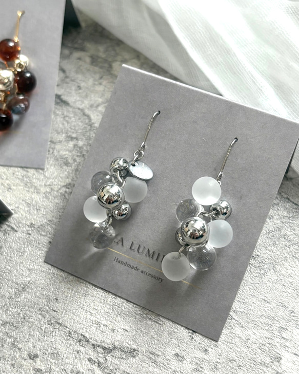 3colorˎˊ˗もこもこ！grappe ピアス/イヤリング⑅*॰ॱ 4枚目の画像