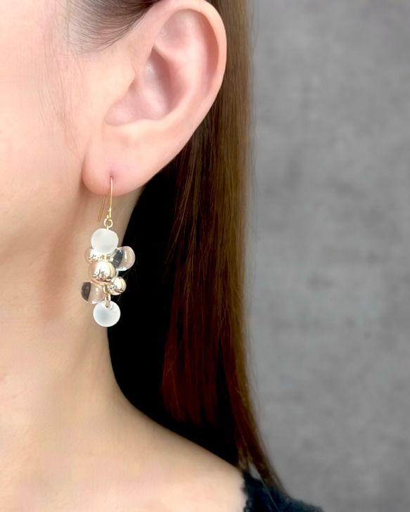 3colorˎˊ˗もこもこ！grappe ピアス/イヤリング⑅*॰ॱ 6枚目の画像