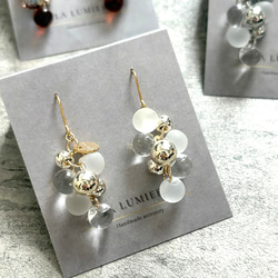 3colorˎˊ˗もこもこ！grappe ピアス/イヤリング⑅*॰ॱ 3枚目の画像