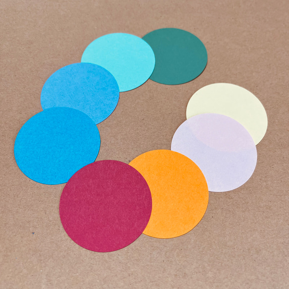 50枚1セット】丸型カット画用紙 メッセージカード【色サイズオーダー