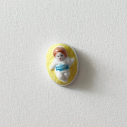 フランス製 フェーヴ アンティーク 商人 水色 陶器 その他