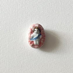 フランス製 フェーヴ アンティーク 商人 水色 陶器 その他インテリア