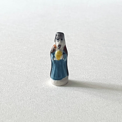 フランス製 フェーヴ アンティーク 商人 水色 陶器 その他インテリア