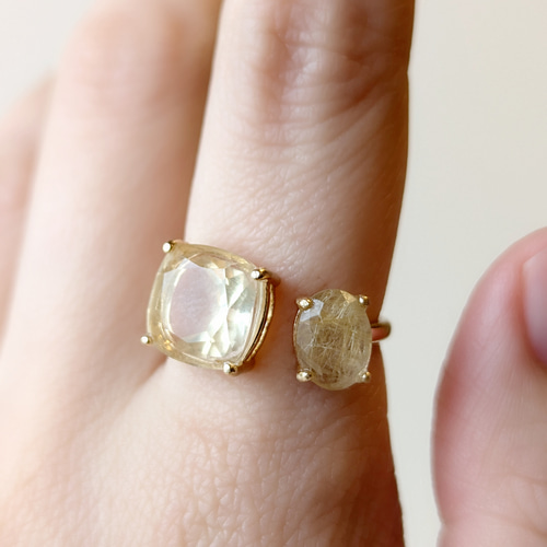 シトリン リング ルチルクォーツ リング 天然石 リング 天然石 指輪