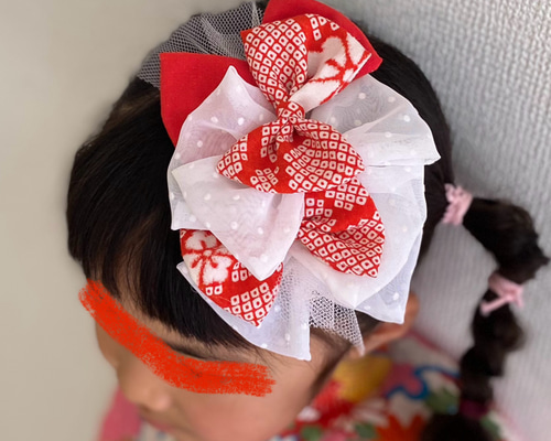 m.y 大きな赤いリボンのヘアアクセサリー とピンクの髪飾り 赤 ピンク リボン 髪飾り 七五三 成人式 ヘアアクセサリー その他ヘア