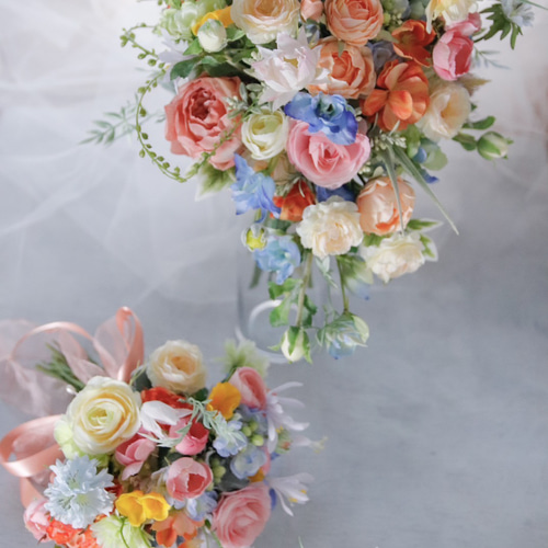 甘〜いキャンディのようなカラフル&ポップなブーケ』結婚式 ブーケ