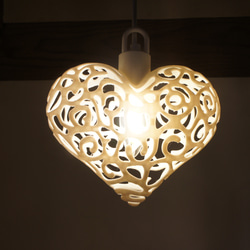 ランプシェード ペンダントライト ハート 白 ダクトレール E17