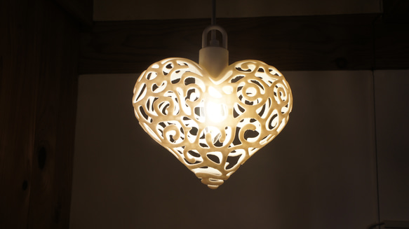 ランプシェード ペンダントライト ハート 白 ダクトレール E17