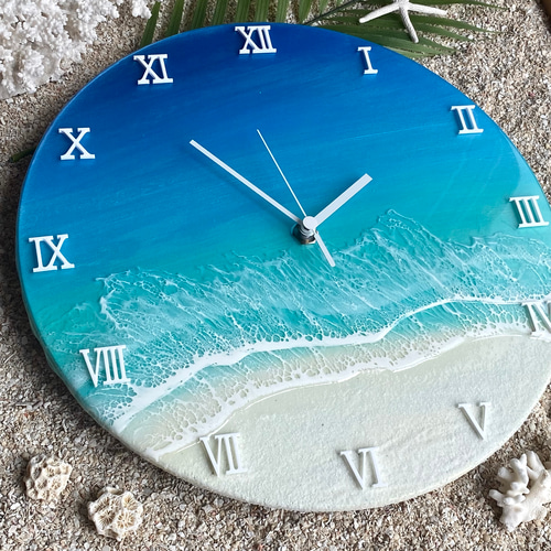 レジンアート海(時計) じゃらん限定】海のレジンアート体験！『海の壁掛け時計』ずっと使える