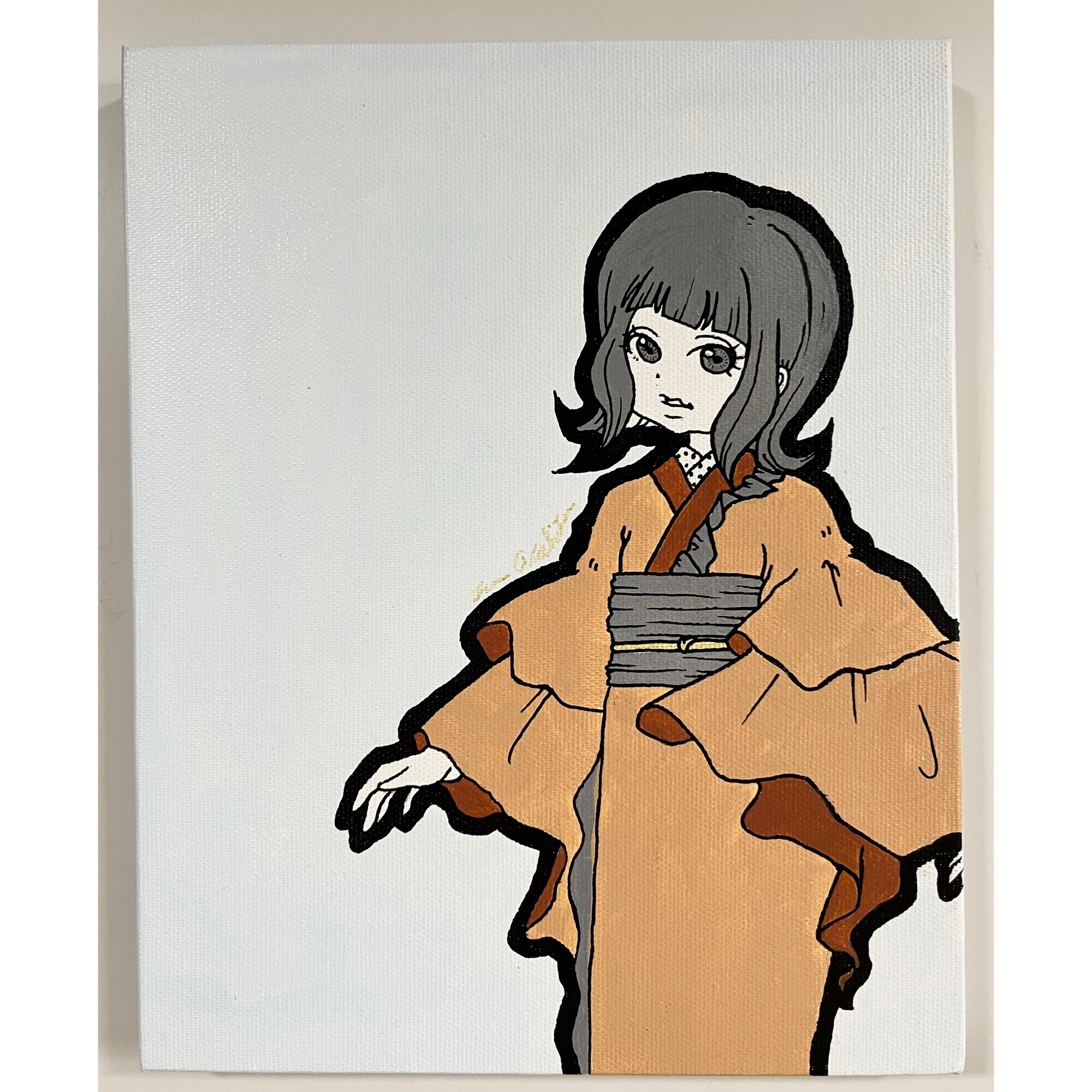 絵　【ソシ美@訪問】　原画　アート　作品　インテリア　着物