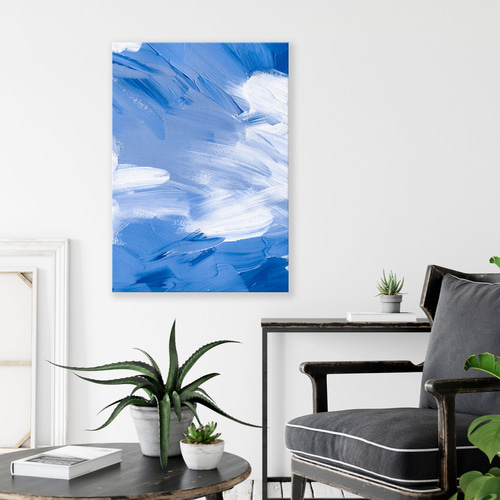 現代アート インテリア　抽象画　アート　北欧アート　人物画　海　空　波　ブルー CELESTIAL - 海 空 波 絵画 アート モダン おしゃれ インテリア