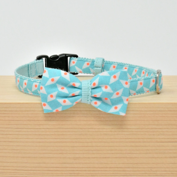 猫の首輪　petit pan ミントブルー 1枚目の画像