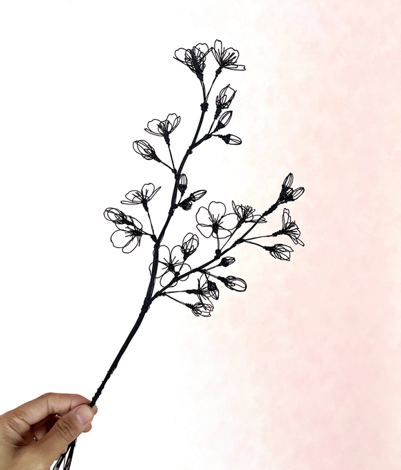 受注制作】桜（ソメイヨシノ） 一輪挿し ワイヤーアート ワイヤー