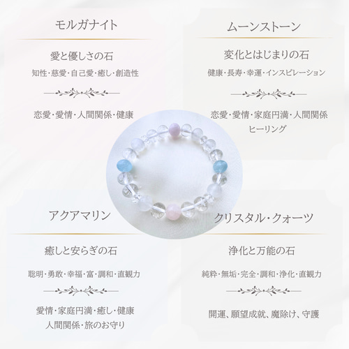 愛情 幸運 ✧ モルガナイト アクアマリン ムーンストーン