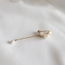 小さなパールが揺れるパール&パールピアス/イヤリング▪︎上品▪︎ウェディング 8枚目の画像