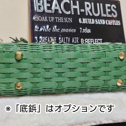 クラフトバンド＊かごバッグLL/カラーストライプ かごバッグ rikumom