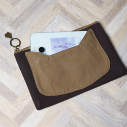 コーヒー・猫のファスナーポーチ 1枚目の画像