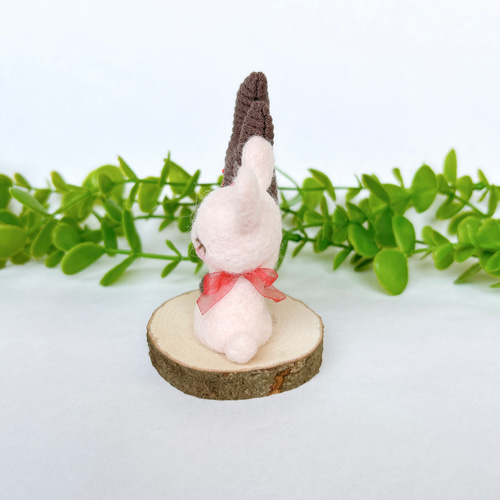 Hug Me♪ うさぎとぬいぐるみ 羊毛フェルト置物 羊毛フェルト Aki Ako