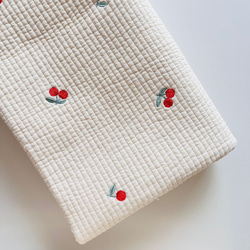 さくらんぼ 刺繍 生地 コットン 入園グッズ 女の子 ハンドメイド