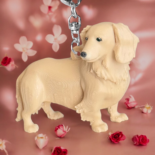 ダックスフンド miniリアル3Dフィギュア/ミニチュア キーホルダー 1頭