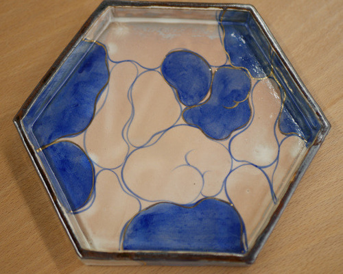 京焼・清水焼 乾山写し 波の図六角皿 中皿 Shun 通販 18865332｜Creema