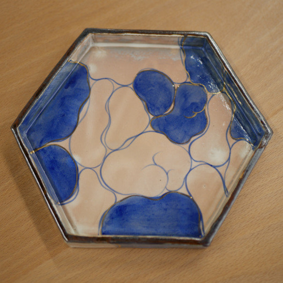 京焼・清水焼 乾山写し 波の図六角皿 中皿 Shun 通販 18865332｜Creema