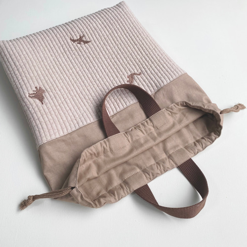 送料無料》 恐竜 ヌビ 入園入学 3点セット ダイナソー dinosaur 刺繍