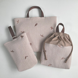 送料無料》 恐竜 ヌビ 入園入学 3点セット ダイナソー dinosaur 刺繍