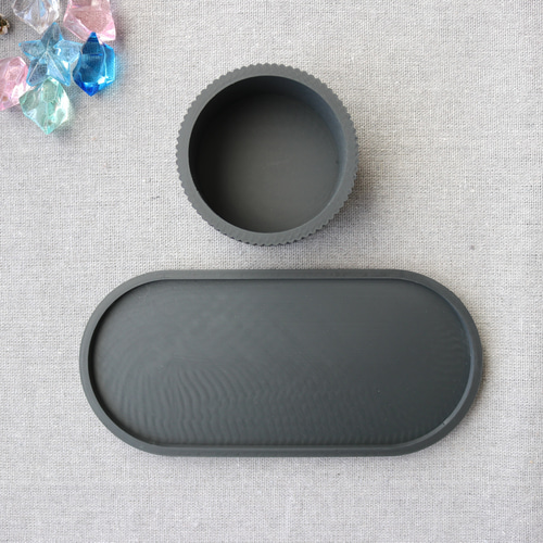 楕円形トレー＆カップセット アクセサリートレー 小物トレー オーバル