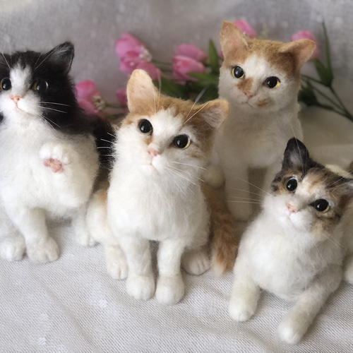 オーダーメイド】子猫等身大(羊毛フェルトねこ) 羊毛フェルト Micio
