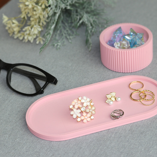 楕円形トレー＆カップセット アクセサリートレー 小物トレー オーバル