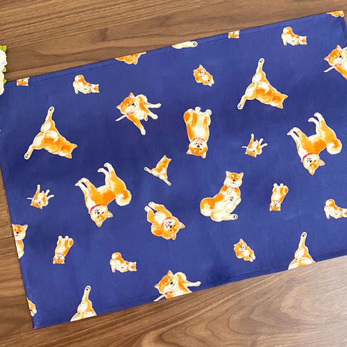 かわいい柴犬柄 ランチョンマット40×60】犬柄 男の子 女の子 小学生の