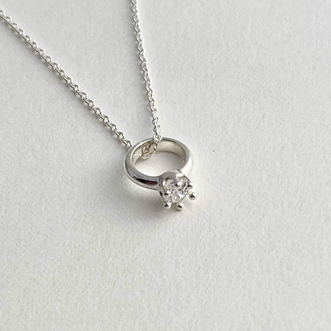 選べる誕生石　ベビーリング　ネックレス　ミルククラウン　シルバー925