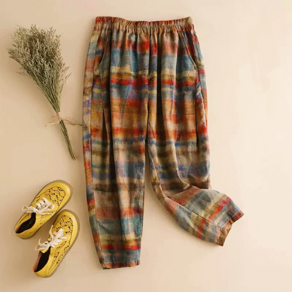 夏、綿麻パンツ、コットンリネンパンツ、ワイドパンツ、受注生産