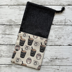 再入荷！】ポケット付きお箸袋 お箸箱入れ 花柄 モノトーン 給食袋