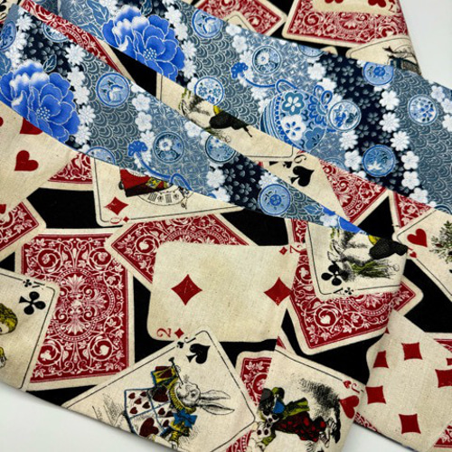 目玉商品】4151木綿半幅帯 不思議の国のアリス 豪華水引3点