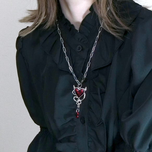 Vampire's Kiss ネックレス / ゴシック 地雷系 病みかわいい シルバー