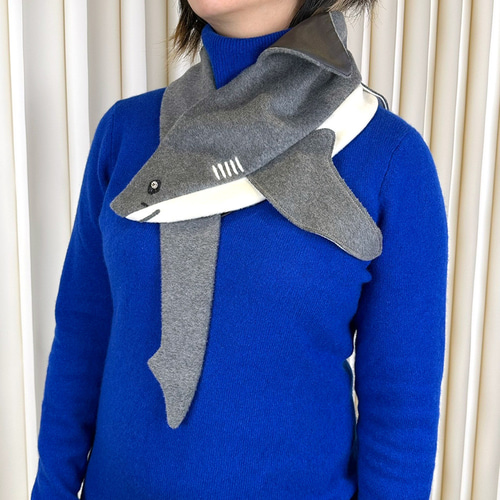 Design No.TS171 - 【オナガザメ】バージンウールスカーフ マフラー My