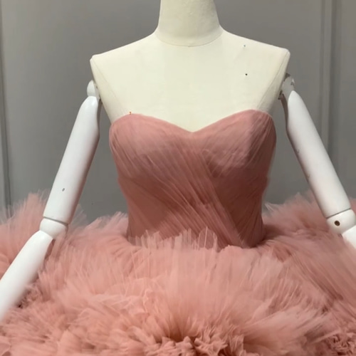 お買得 ハートネック ピンク お色直し 袖無し カラードレス エレガント